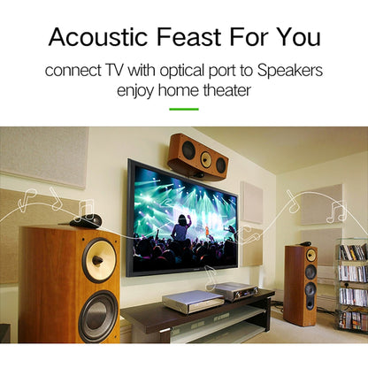 1m OD6.0mm Gold Plated Metal Head Woven Line Toslink Male to Male Digital Optical Audio Cable, Length: 1m