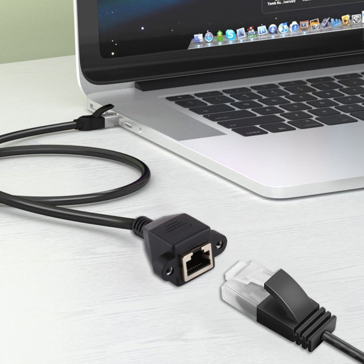 Cable de extensión RJ45 hembra a macho CATE5 para montaje en panel de red con bloqueo de tornillo, longitud: 0,3 m, 0,3 m