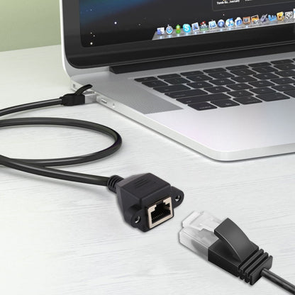 Cable de extensión RJ45 hembra a macho CATE5 para montaje en panel de red con bloqueo de tornillo, longitud: 0,3 m, 0,3 m