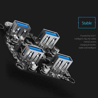 ORICO MH4U-100 USB 3.0 Transparent Desktop HUB with 100cm Micro USB Cable, MH4U-100