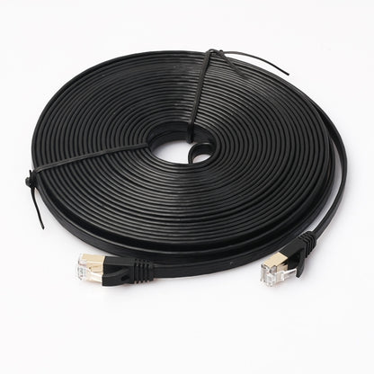 15m CAT7 10 Gigabit Ethernet Ultra Flat Patch Cable for Modem Router LAN Network - Built with Shielded RJ45 Connectors, Length: 15m