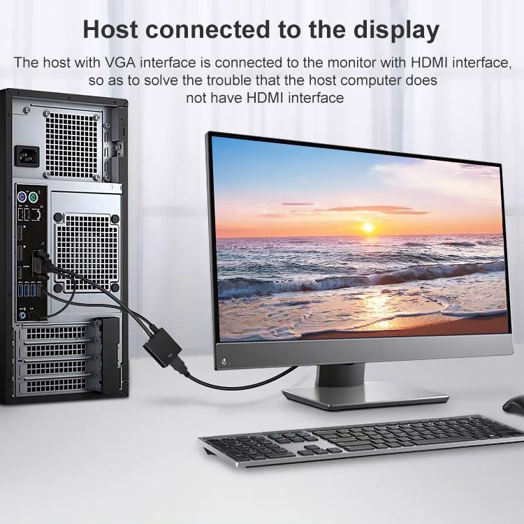 Conversor HDCO-VGAM2 1080P VGA Macho para HDMI Fêmea com Cabo de Áudio de 3,5 mm, HDCO-VGAM2