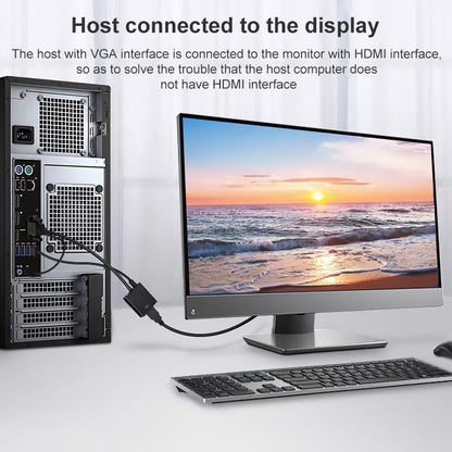 Conversor HDCO-VGAM2 1080P VGA Macho para HDMI Fêmea com Cabo de Áudio de 3,5 mm, HDCO-VGAM2