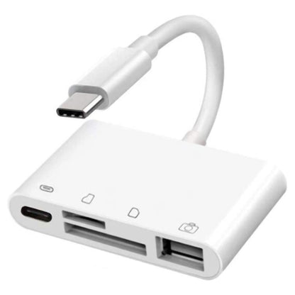 Leitor de câmara NK108LTC 4 em 1 USB-C macho para SD + TF + USB + Tipo-C fêmea, NK108LTC