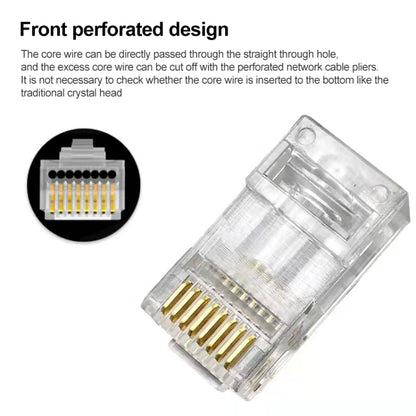 100pcs Cat5e Shielded Pass Through RJ45 Connector Modular Plug, Cat5e Shielded Pass Through