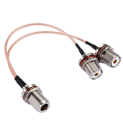 Cable RG316 de 20 cm N hembra con anillo impermeable a 2 x UHF hembra con anillo impermeable, 20 cm N hembra a 2 x UHF hembra