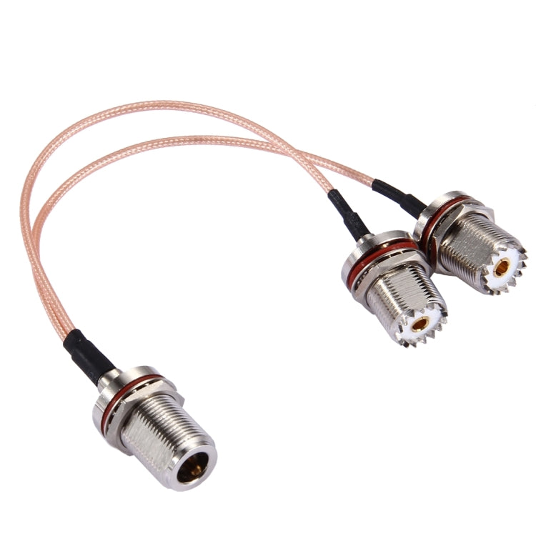 Cable RG316 de 20 cm N hembra con anillo impermeable a 2 x UHF hembra con anillo impermeable, 20 cm N hembra a 2 x UHF hembra