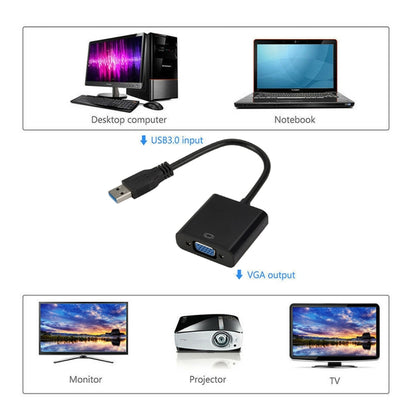 Cable convertidor de tarjeta gráfica externa USB 3.0 a VGA, resolución: 1080P, 1080P (negro), 1080P (azul), 1080P