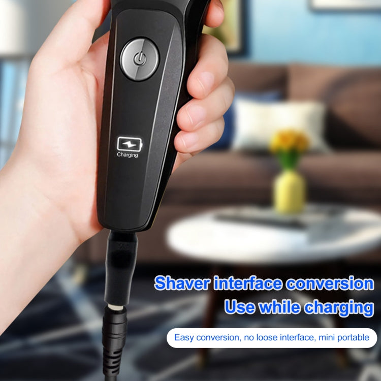 DC 5.5 x 2.1mm Female to Shaver Interface Female Power Supply Conversion Converter, Semicircle