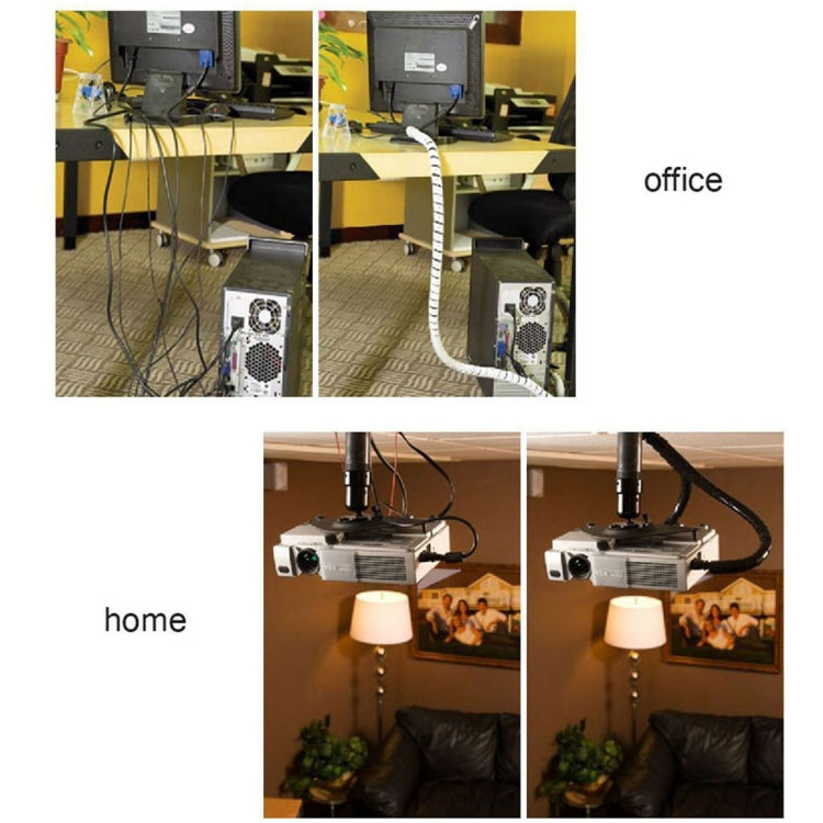 15m PE Spiral Pipes Wire Winding Organizer Tidy Tube, Nominal Diameter: 6mm, 6mm /15m Length, 6mm / 15m Length