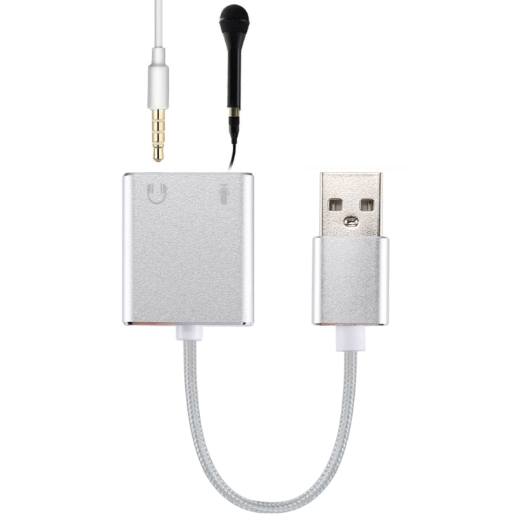 Tarjeta de sonido virtual USB externa de 7.1 canales con carcasa de aleación de aluminio y cable de 13 cm para PC y portátil, USB