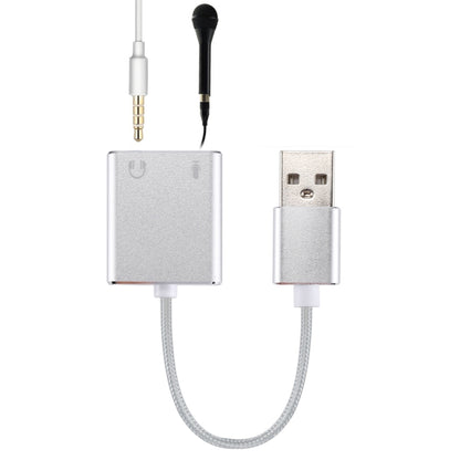 Tarjeta de sonido virtual USB externa de 7.1 canales con carcasa de aleación de aluminio y cable de 13 cm para PC y portátil, USB