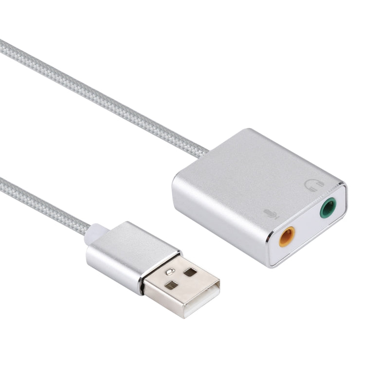 Tarjeta de sonido virtual USB externa de 7.1 canales con carcasa de aleación de aluminio y cable de 13 cm para PC y portátil, USB