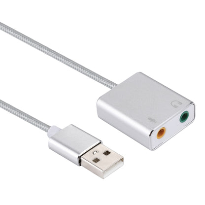 Tarjeta de sonido virtual USB externa de 7.1 canales con carcasa de aleación de aluminio y cable de 13 cm para PC y portátil, USB