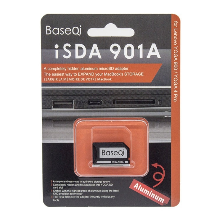 BASEQI Hidden Aluminum Alloy SD Card Case for Lenovo Flex4-14 Laptop, For Lenovo Flex4-14