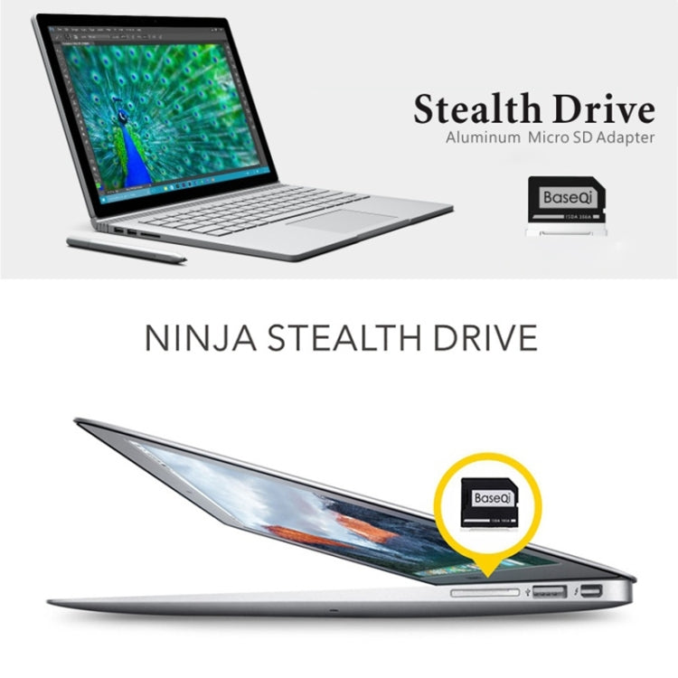 BASEQI Hidden Aluminum Alloy SD Card Case for Lenovo Flex4-14 Laptop, For Lenovo Flex4-14