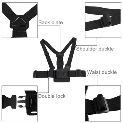 PULUZ Adjustable Body Mount Belt Chest Strap with J Hook Mount & Long Screw for GoPro, Insta360, DJI and Other Action Cameras, Chest Strap