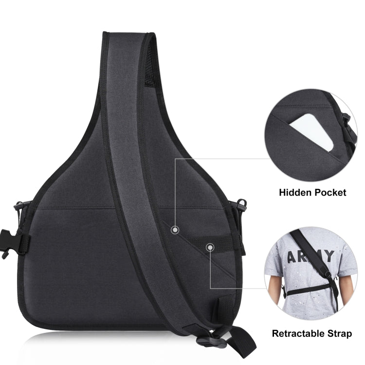 Mochila triangular PULUZ para cámara réflex, impermeable, bandolera con compartimento para lentes extraíble (negro)