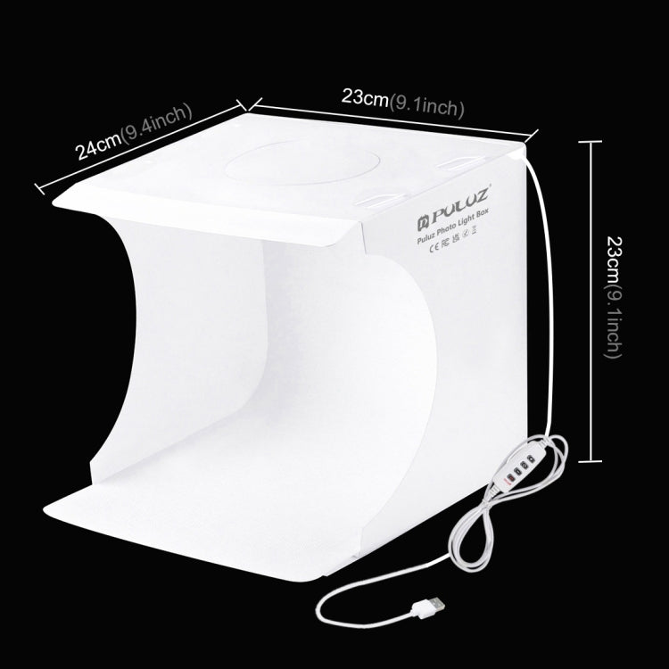 PULUZ 23cm Ring LED Panel Folding Portable Light Photo Lighting Studio Shooting Tent Box Kit with 6 Colors Backdrops (Black, White, Yellow, Red, Green, Blue), Unfold Size: 24cm x 23cm x 23cm, 23cm Ring LED Panel (RU), 23cm Ring LED Panel