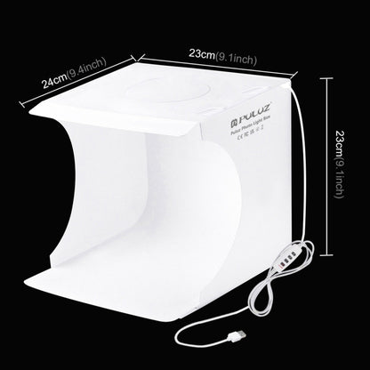 PULUZ 23cm Ring LED Panel Folding Portable Light Photo Lighting Studio Shooting Tent Box Kit with 6 Colors Backdrops (Black, White, Yellow, Red, Green, Blue), Unfold Size: 24cm x 23cm x 23cm, 23cm Ring LED Panel (RU), 23cm Ring LED Panel