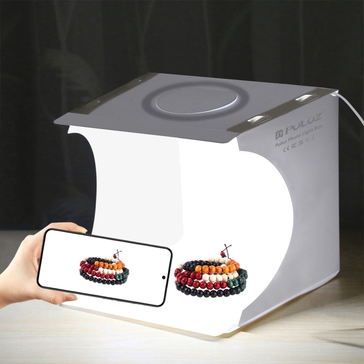 PULUZ 23cm Ring LED Panel Folding Portable Light Photo Lighting Studio Shooting Tent Box Kit with 6 Colors Backdrops (Black, White, Yellow, Red, Green, Blue), Unfold Size: 24cm x 23cm x 23cm, 23cm Ring LED Panel (RU), 23cm Ring LED Panel