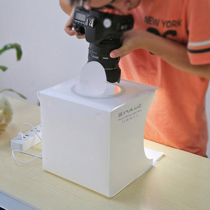 PULUZ 23cm Ring LED Panel Folding Portable Light Photo Lighting Studio Shooting Tent Box Kit with 6 Colors Backdrops (Black, White, Yellow, Red, Green, Blue), Unfold Size: 24cm x 23cm x 23cm, 23cm Ring LED Panel (RU), 23cm Ring LED Panel