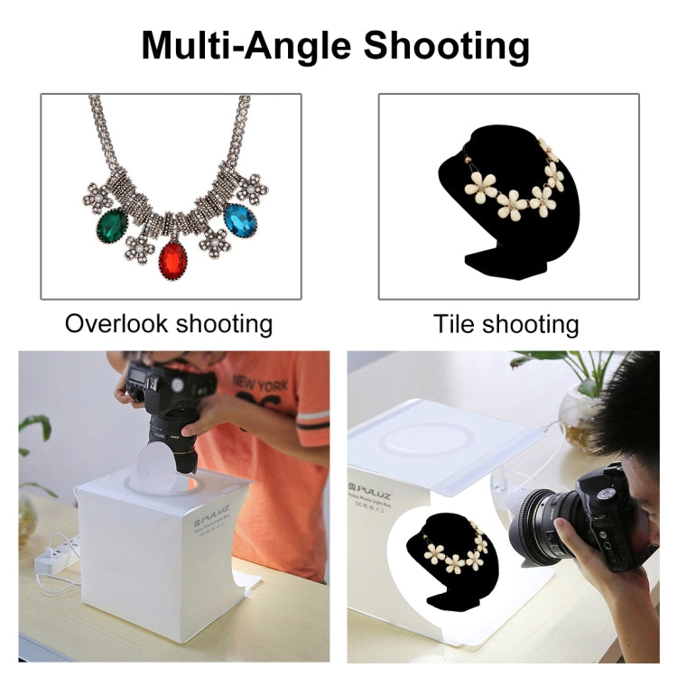 PULUZ 23cm Ring LED Panel Folding Portable Light Photo Lighting Studio Shooting Tent Box Kit with 6 Colors Backdrops (Black, White, Yellow, Red, Green, Blue), Unfold Size: 24cm x 23cm x 23cm, 23cm Ring LED Panel (RU), 23cm Ring LED Panel