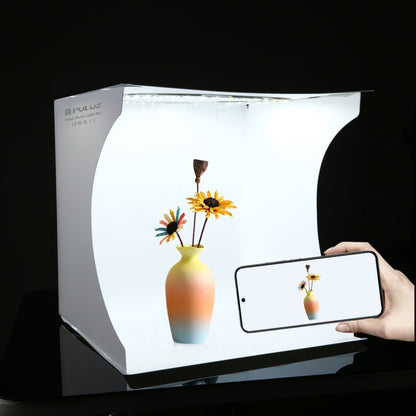 PULUZ 30cm Folding Portable Ring Light Board Photo Lighting Studio Shooting Tent Box Kit with 6 Colors Backdrops (Black, White, Yellow, Red, Green, Blue), Unfold Size: 31cm x 31cm x 32cm, 30cm Box(RU), 30cm Box