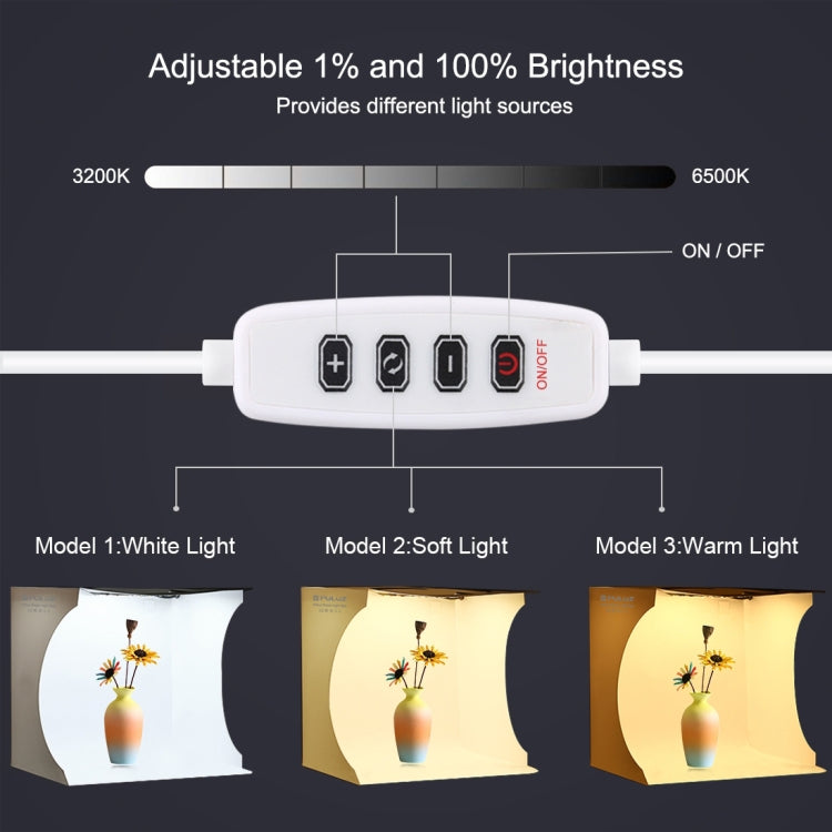 PULUZ 30cm Folding Portable Ring Light Board Photo Lighting Studio Shooting Tent Box Kit with 6 Colors Backdrops (Black, White, Yellow, Red, Green, Blue), Unfold Size: 31cm x 31cm x 32cm, 30cm Box(RU), 30cm Box