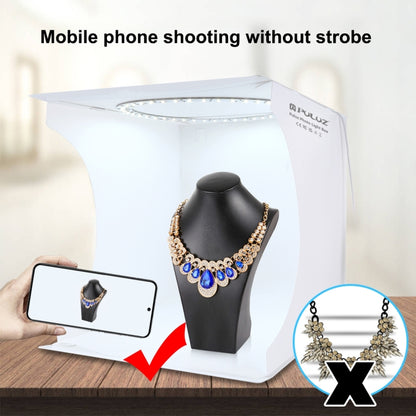 PULUZ 30cm Folding Portable Ring Light Board Photo Lighting Studio Shooting Tent Box Kit with 6 Colors Backdrops (Black, White, Yellow, Red, Green, Blue), Unfold Size: 31cm x 31cm x 32cm, 30cm Box(RU), 30cm Box