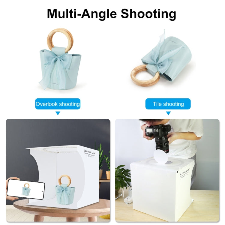 PULUZ 30cm Folding Portable Ring Light Board Photo Lighting Studio Shooting Tent Box Kit with 6 Colors Backdrops (Black, White, Yellow, Red, Green, Blue), Unfold Size: 31cm x 31cm x 32cm, 30cm Box(RU), 30cm Box