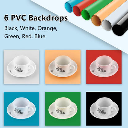 PULUZ 30cm Folding Ring Light Photo Lighting Studio Shooting Tent Box Kit with 6 Colors Black / White / Orange / Red / Green / Blue Backdrops, 30cm Box Black, 30cm Box Black RU, 30cm Box Green RU, 30cm Box Green