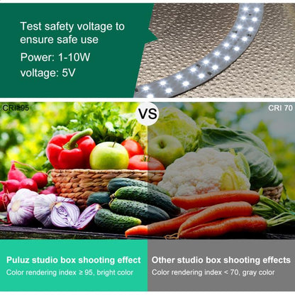 PULUZ 30cm Folding Ring Light Photo Lighting Studio Shooting Tent Box Kit with 6 Colors Black / White / Orange / Red / Green / Blue Backdrops, 30cm Box Black, 30cm Box Black RU, 30cm Box Green RU, 30cm Box Green