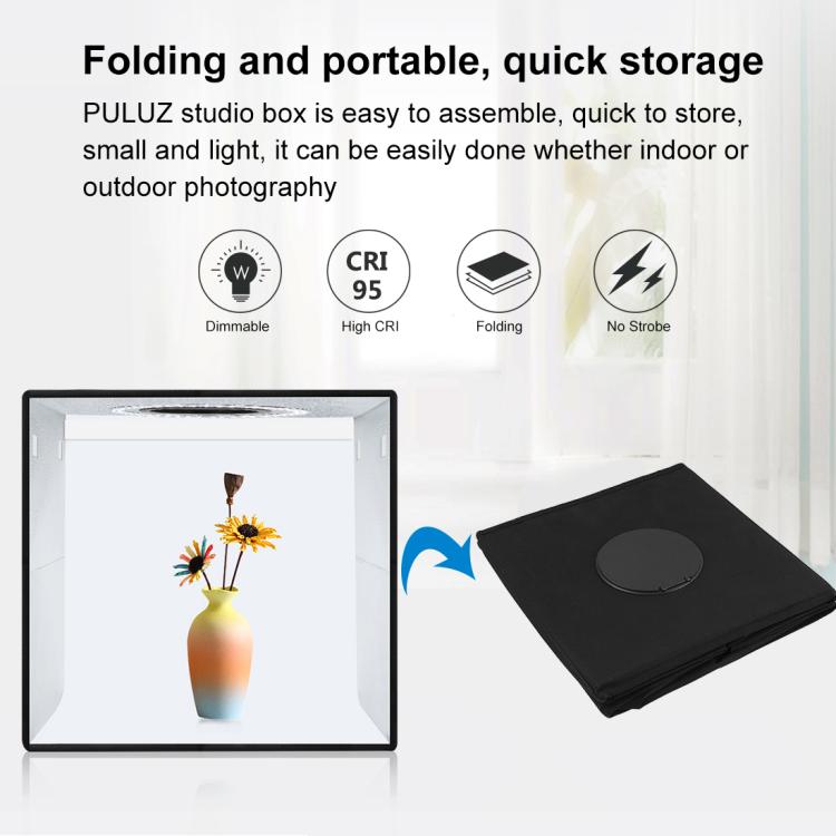 PULUZ 30cm Folding Ring Light Photo Lighting Studio Shooting Tent Box Kit with 6 Colors Black / White / Orange / Red / Green / Blue Backdrops, 30cm Box Black, 30cm Box Black RU, 30cm Box Green RU, 30cm Box Green