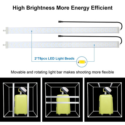 PULUZ 80cm Folding Portable 72W White Light Photo Lighting Studio Shooting Tent Box Kit with 3 Colors Black / White / Orange Backdrops, 80cm Box(US), 80cm Box(EU), 80cm Box(AU), 80cm Box(UK)