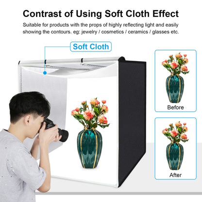 PULUZ 80cm Folding Portable 72W White Light Photo Lighting Studio Shooting Tent Box Kit with 3 Colors Black / White / Orange Backdrops, 80cm Box(US), 80cm Box(EU), 80cm Box(AU), 80cm Box(UK)