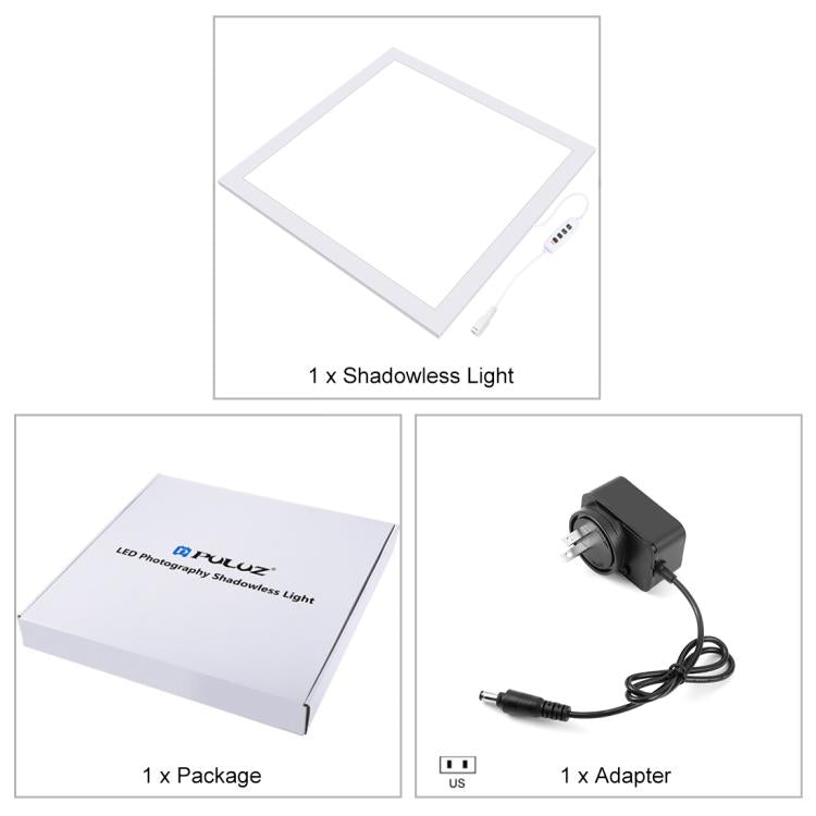 PULUZ 1000LM LED Acrylic No Polar Dimming Shadowless Light Pad with Switch for 40cm Photo Studio Box, Light(US), Light(UK), Light(EU), Light(AU), Light (JP PSE Certified)