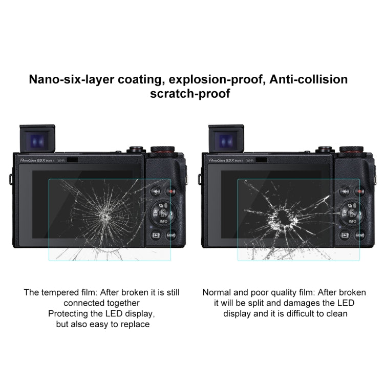 Película de vidro temperado PULUZ 2.5D 9H para Canon PowerShot G5 X Mark II, compatível com Canon G5 X Mark II