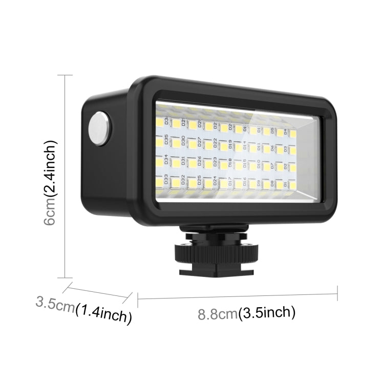 PULUZ 40 LED 40 m Luz de relleno impermeable para buceo Cámara Video Foto Estudio Luz, 40 LED