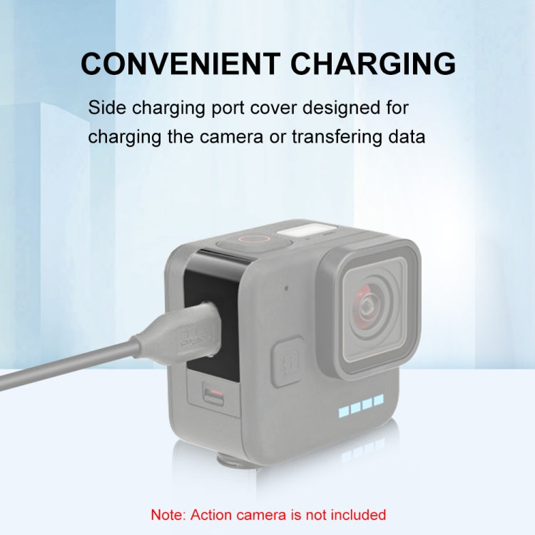 Tampa lateral da interface da bateria PULUZ em metal para GoPro Hero11 Black Mini, tipo B