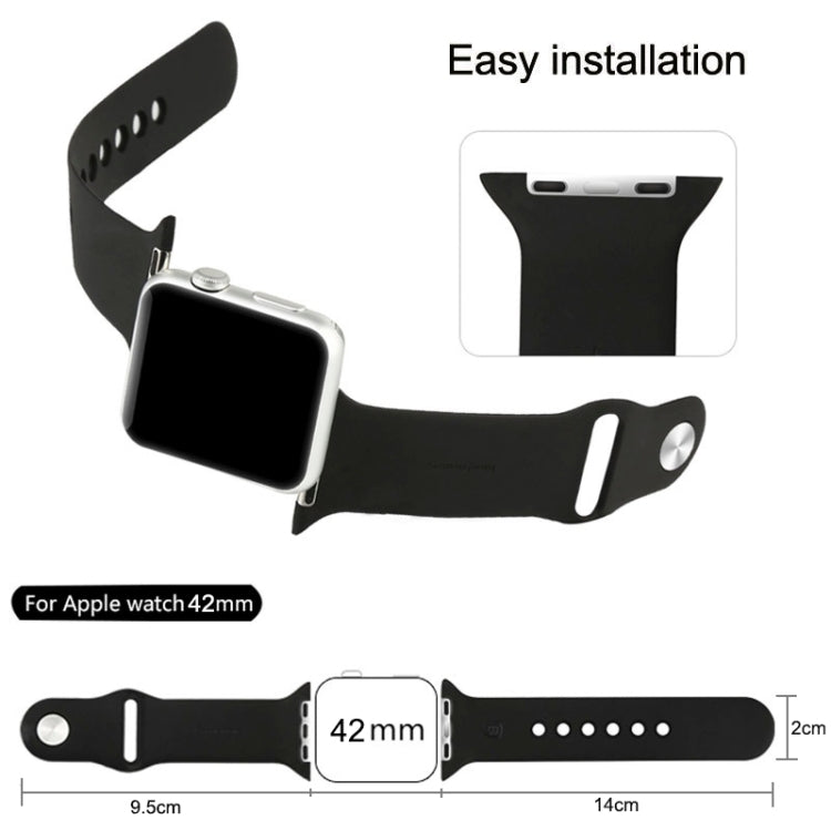 For Apple Watch Sport 42mm High-performance Longer Rubber Sport Watch Band with Pin-and-tuck Closure