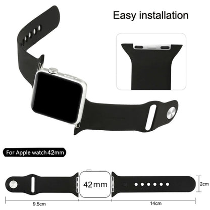 For Apple Watch Sport 42mm High-performance Longer Rubber Sport Watch Band with Pin-and-tuck Closure