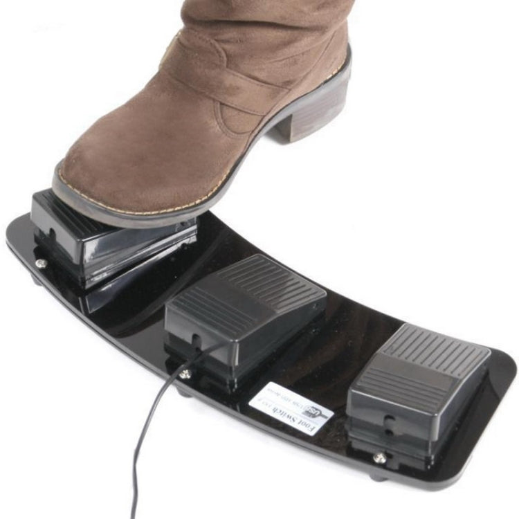 Interruptor de pie de triple acción USB para PC, 2 pedales