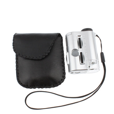 Pocket 30X-60X Microscope with 2-LED Lights / Money Detector Light, 30X-60X