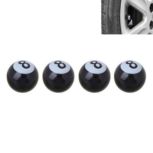Universal 8mm American Billiards No.8 Ball Style Plastic Car Tire Valve Caps, Pack of 4, No.8 Ball