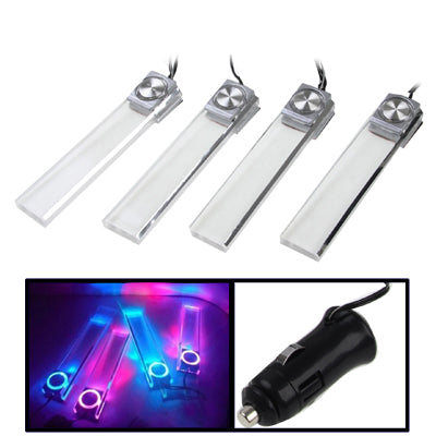 4X Car Illumination Blue Light LED Dash Decoration Lamp, Car LED Dash Decoration Lamp