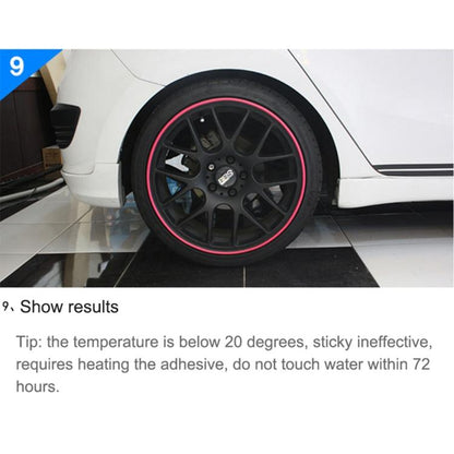 Tira decorativa universal antiarañazos, flexible, de 8 m, para molduras de cubo de rueda de coche, 15 pulgadas, 8 m