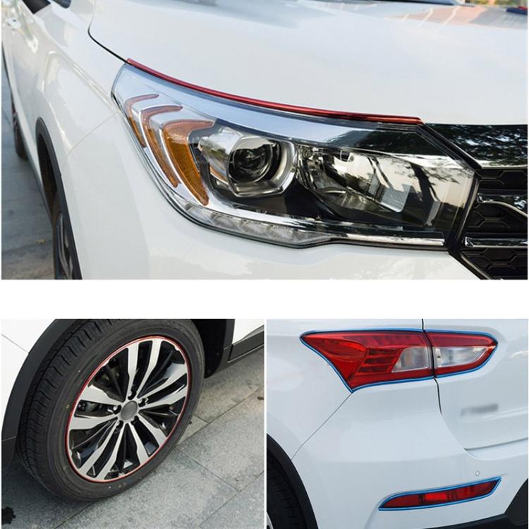 Tira decorativa universal antiarañazos, flexible, de 8 m, para molduras de cubo de rueda de coche, 15 pulgadas, 8 m