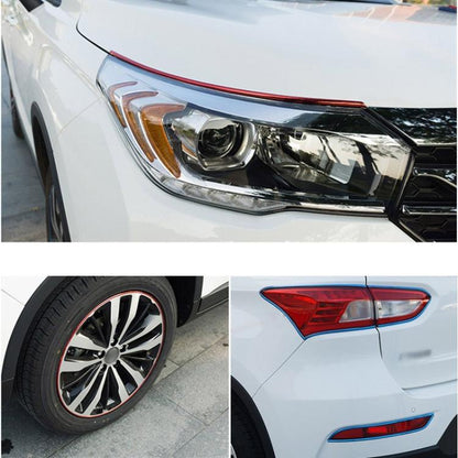 Tira decorativa universal antiarañazos, flexible, de 8 m, para molduras de cubo de rueda de coche, 15 pulgadas, 8 m