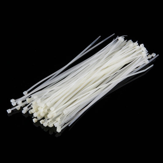 500 PCS 3 x 150mm Self-Locking Nylon Cable Wire Zip Ties, 3mm x 150mm Black, 3mm x 150mm White